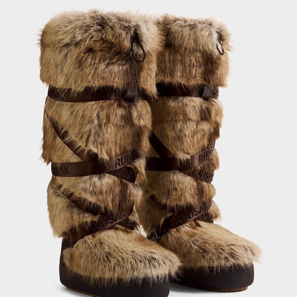 RUDSAK Women's Faux Fur Winter Boots - Brown